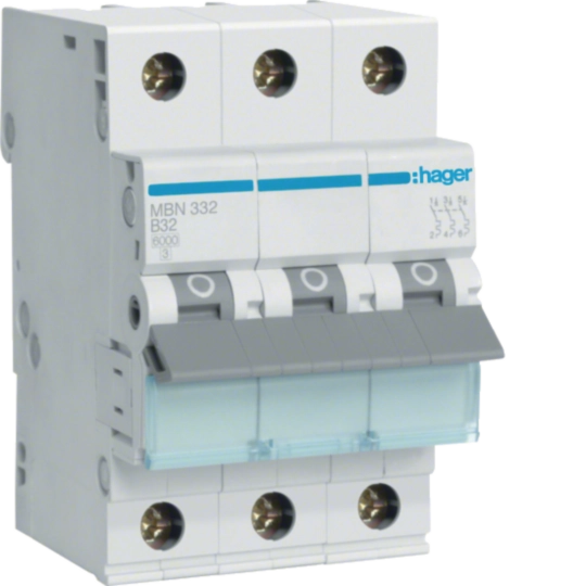 HAGER MBN332 Leitungsschutzschalter 3-polig Typ B | 32 A