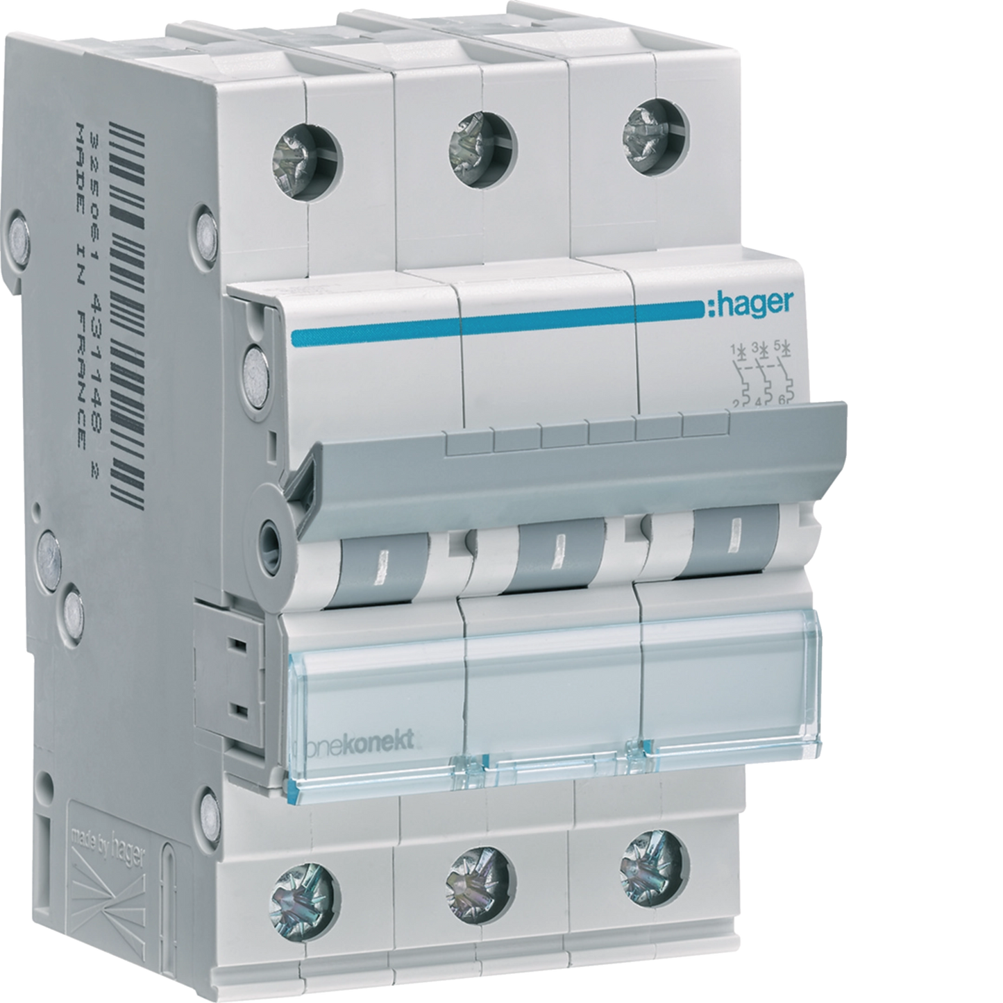 Leitungsschutzschalter 3 polig 6kA C-Charakteristik 16A 3 Module - MCN316