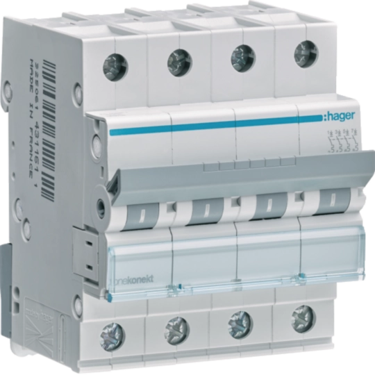 Hager MCN425 - LS-Schalter 4 polig 6kA C-25A 4M