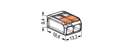 Wago Verbindungsklemme 221-412, 2 Leiter, 4mm², mit Hebel, 100 Stück (VPE)