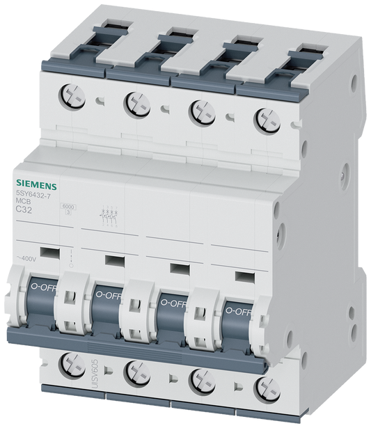 SIEMENS 5SY64327/ 5SY6432-7Leitungsschutzschalter 400V 6kA, 4-polig, C, 32A, T=70mm