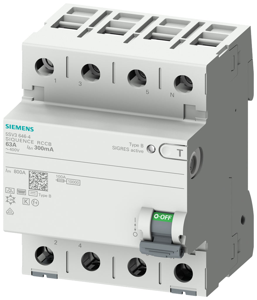 SIEM 5SV36464 / 5SV3646-4 4P 63A 300MA B FI-SCHUTZSCHALTER