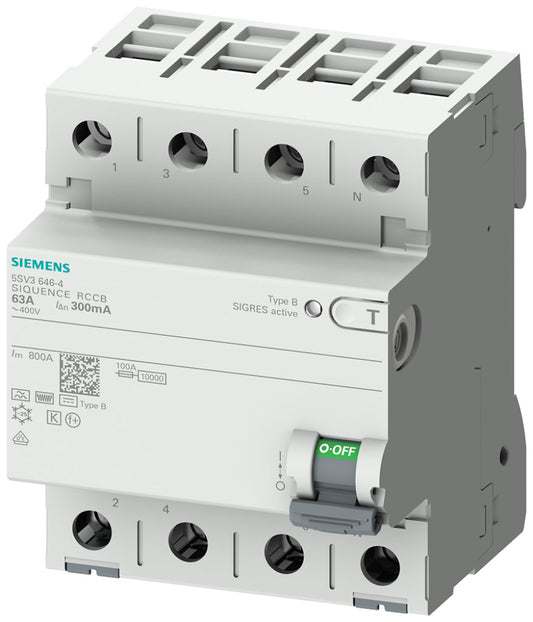 SIEM 5SV36464 / 5SV3646-4 4P 63A 300MA B FI-SCHUTZSCHALTER