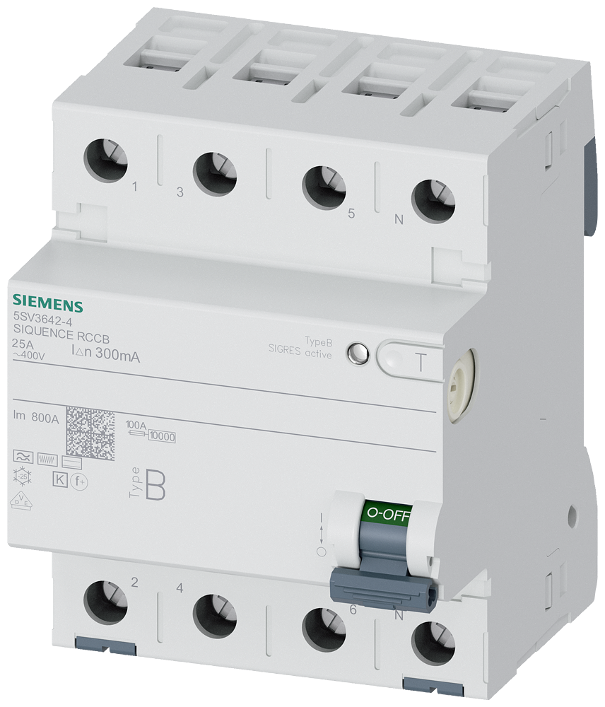 SIEMENS 5SV36424 / 5SV3642-4  4P 25A 300MA-B SCHUTZSCHALTER