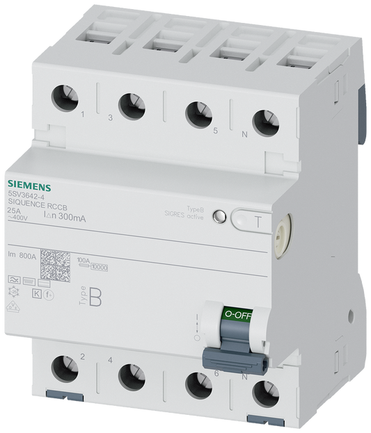 SIEMENS 5SV36424 / 5SV3642-4  4P 25A 300MA-B SCHUTZSCHALTER