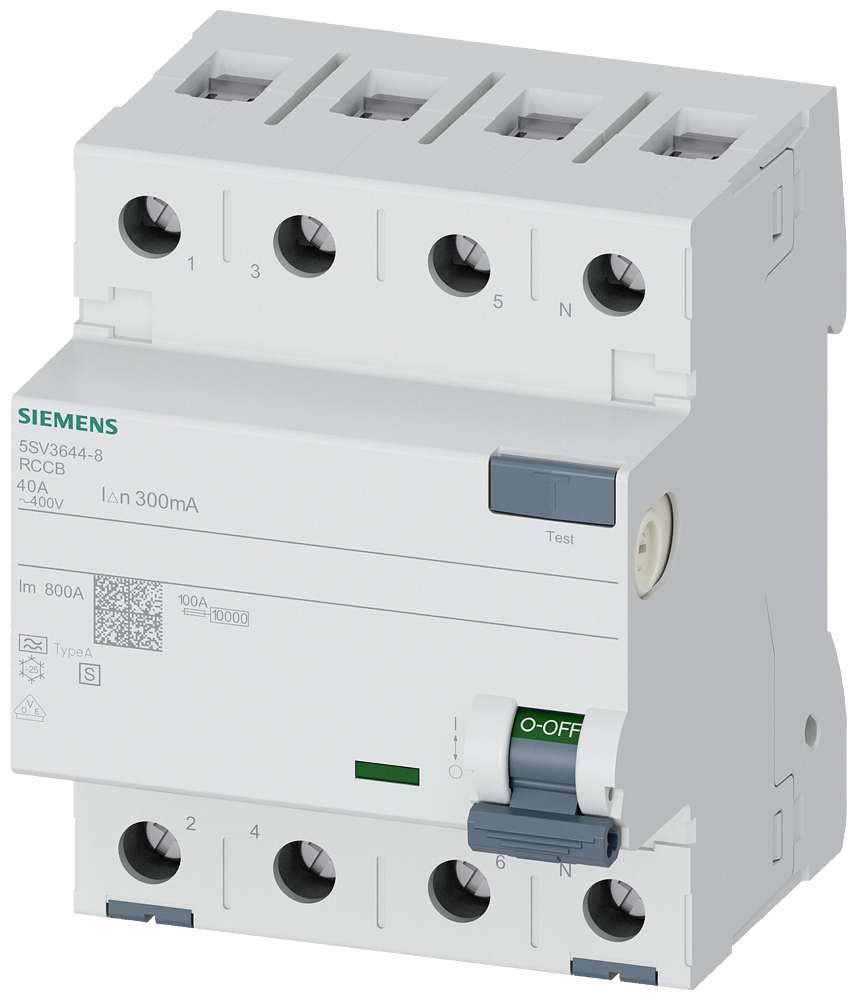 SIEM 5SV36448 / 5SV3644-8 4P 40A 300MA-S FI-Schutzschalter